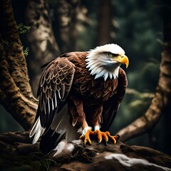 Obraz premium Eagle Silhouette. Generative AI