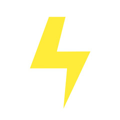 yellow isolated lightning icon on white background