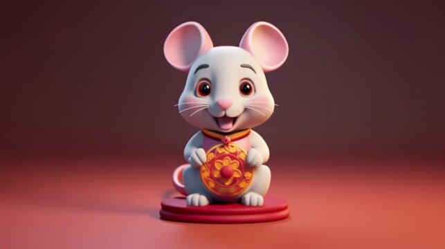 Lunar New Year Chinese zodiac sign year of the rat Ai Generative - Powered by Adobe