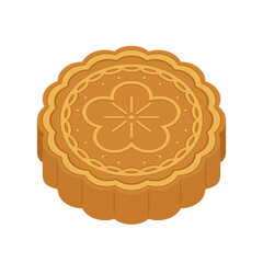 Moon cake vector. Moon cake, traditional Chinese round pastry eaten during Mid Autumn Festival.