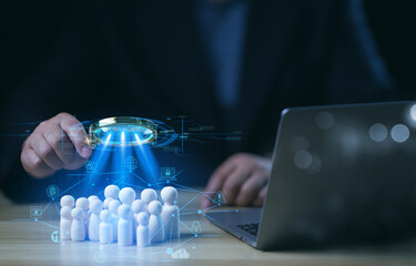 Cybersecurity and privacy concept. Internet network security technology. Businessman uses a...
