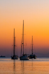 The yachts at Sunset