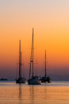 The yachts at Sunset