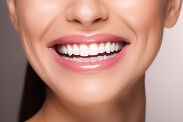 Beautiful woman smile. Smile of happy people. Dental health. Advertising of a dental clinic