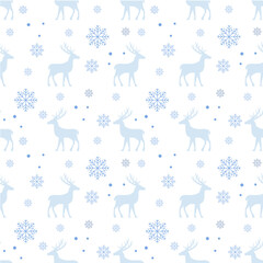 Christmas season pattern with deer and snowflake