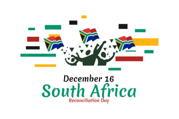 December 16, Reconciliation day of South Africa  vector illustration. Suitable for greeting card, poster and banner.