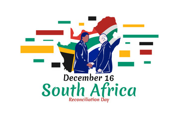 December 16, Reconciliation day of South Africa  vector illustration. Suitable for greeting card, poster and banner.