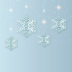Fototapeta na wymiar christmas card with snowflakes. Winter holiday vector illustration.
