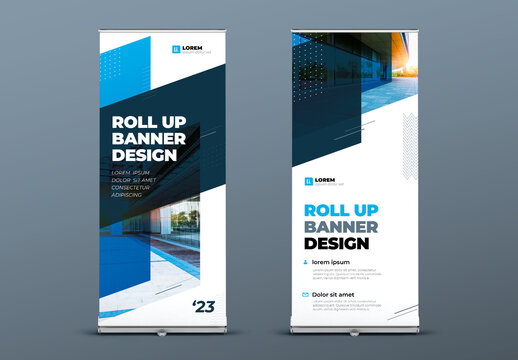 Retractable Banner Layout with Color flat Dynamic Elements