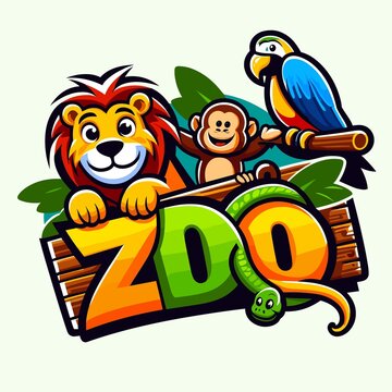 a picture of a logo design for a zoo