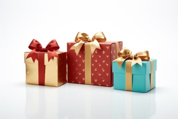 Obraz premium tiny gift boxes wrapped with fabric