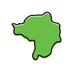 The butha Buthe state of Lesotho country map illustration.