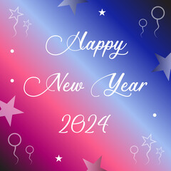Happy New Year 2024 social media post design