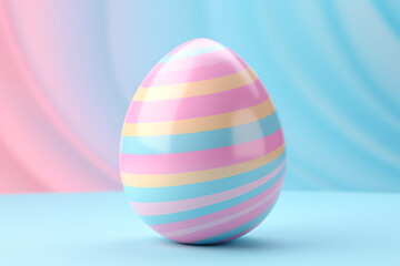 Colorful easter egg on a blue background. 