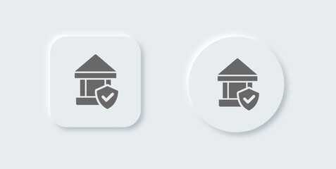 Authority solid icon in neomorphic design style. Legal signs vector illustration.