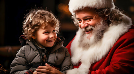 A child with Santa Claus