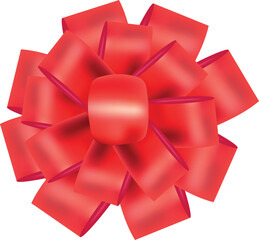 red lush packaging bow on a transparent background