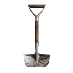 A shovel is leaning isolated on transparent background