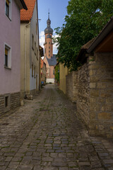 Fototapeta na wymiar Historische Altstadt von Eibelstadt am Main, Landkreis Würzburg, Franken, Unterfranken, Bayern, Deutschland