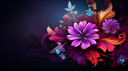 Diwali Festival Background with Round Floral Ornament - Diwali Background Template with Floral Ornate Generative AI