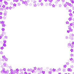 flowers and green leaves frame With purple color 