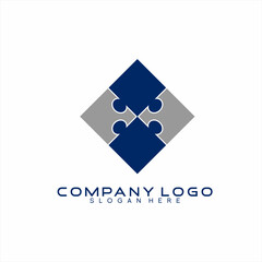 Abstract geometric puzzle logo design.