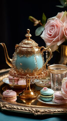 Obraz na płótnie Canvas teapot, porcelain, tea, cup, drink, antique, vintage