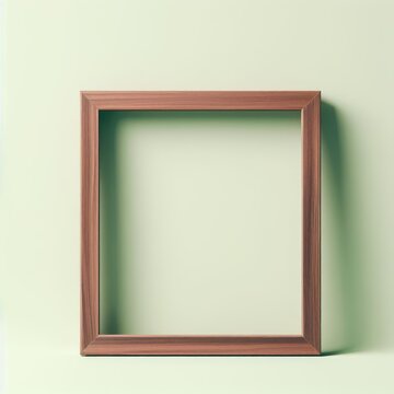 wooden picture frame isolated green
