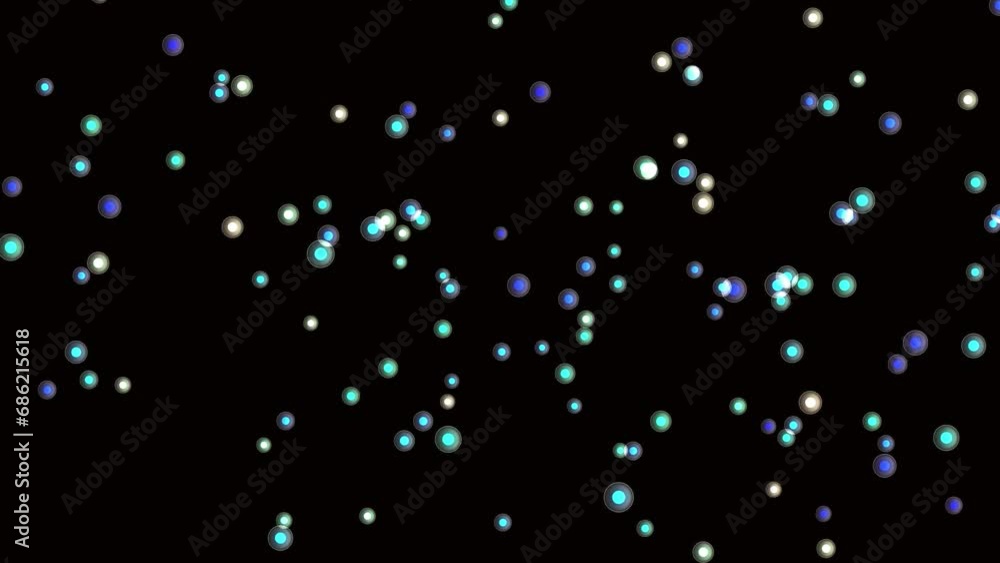 Aufkleber abstract video footage with moving particles on a dark background, a minute for editing transitions 