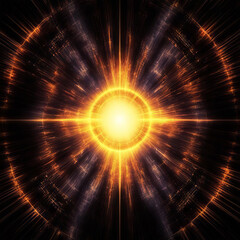Obraz premium Fractal light rays from the sun