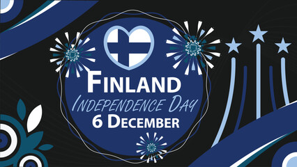 Finland Independence Day vector banner design. Happy Finland Independence Day modern minimal graphic poster illustration.