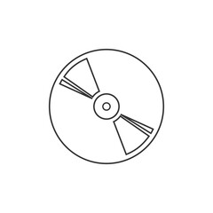 CD music icon in flat style. Vector