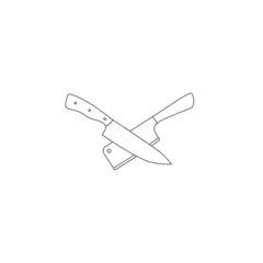 Fotobehang Chef's kitchen knife icon. Vector © Maksims