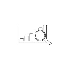 Chart icon  with arrow. Vector