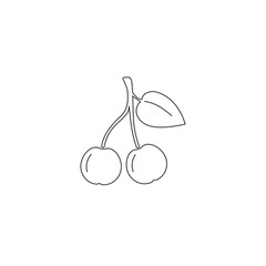 Cherry icon vector fat sign illustration