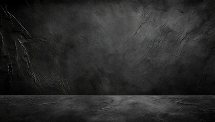 black wall texture rough background dark concrete floor old grunge background with black