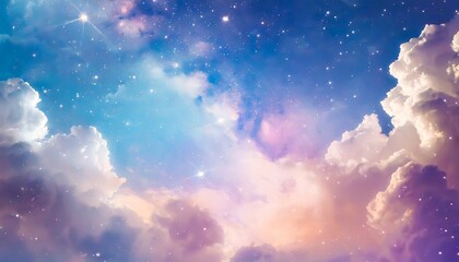 beautiful sky with clouds and space cosmic galaxy with stars like abstract fantasy and magic universe nebula background
