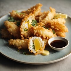 Plate Of Tempura Close Up