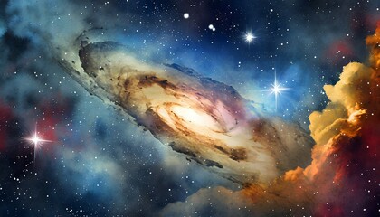 illustration of nebula galaxy in the universe generative ai