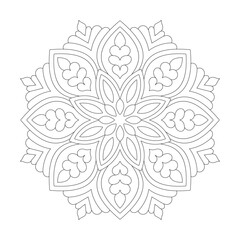 Facile floral design Mandala Coloring book page vector file - obrazy, fototapety, plakaty