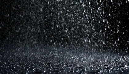 falling rain drops on a black background graphic resource for installation or blank for design ai generated