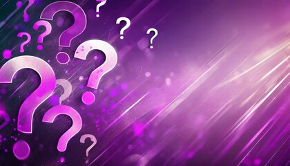 abstract purple background with flying question marks - obrazy, fototapety, plakaty