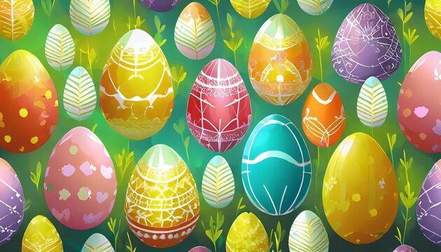 colorful background of easter eggs collection easter celebration