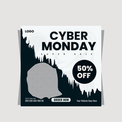 Cyber monday social media post template