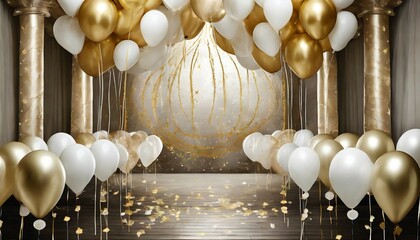 elegant white and gold balloon extravaganza