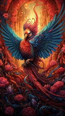 Phoenix, bird made of fire