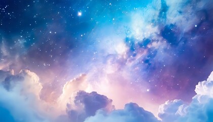beautiful sky with clouds and space cosmic galaxy with stars like abstract fantasy and magic...