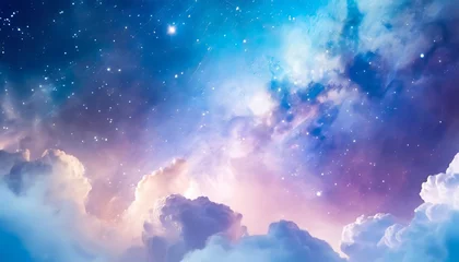 Foto op Aluminium beautiful sky with clouds and space cosmic galaxy with stars like abstract fantasy and magic universe nebula background © Mary