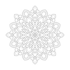 Floral Coloring book Mandala Facile design page vector file