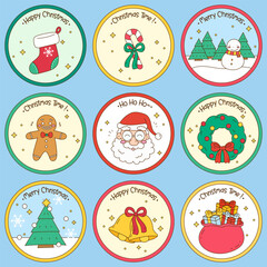 vivid christmas circle sign set